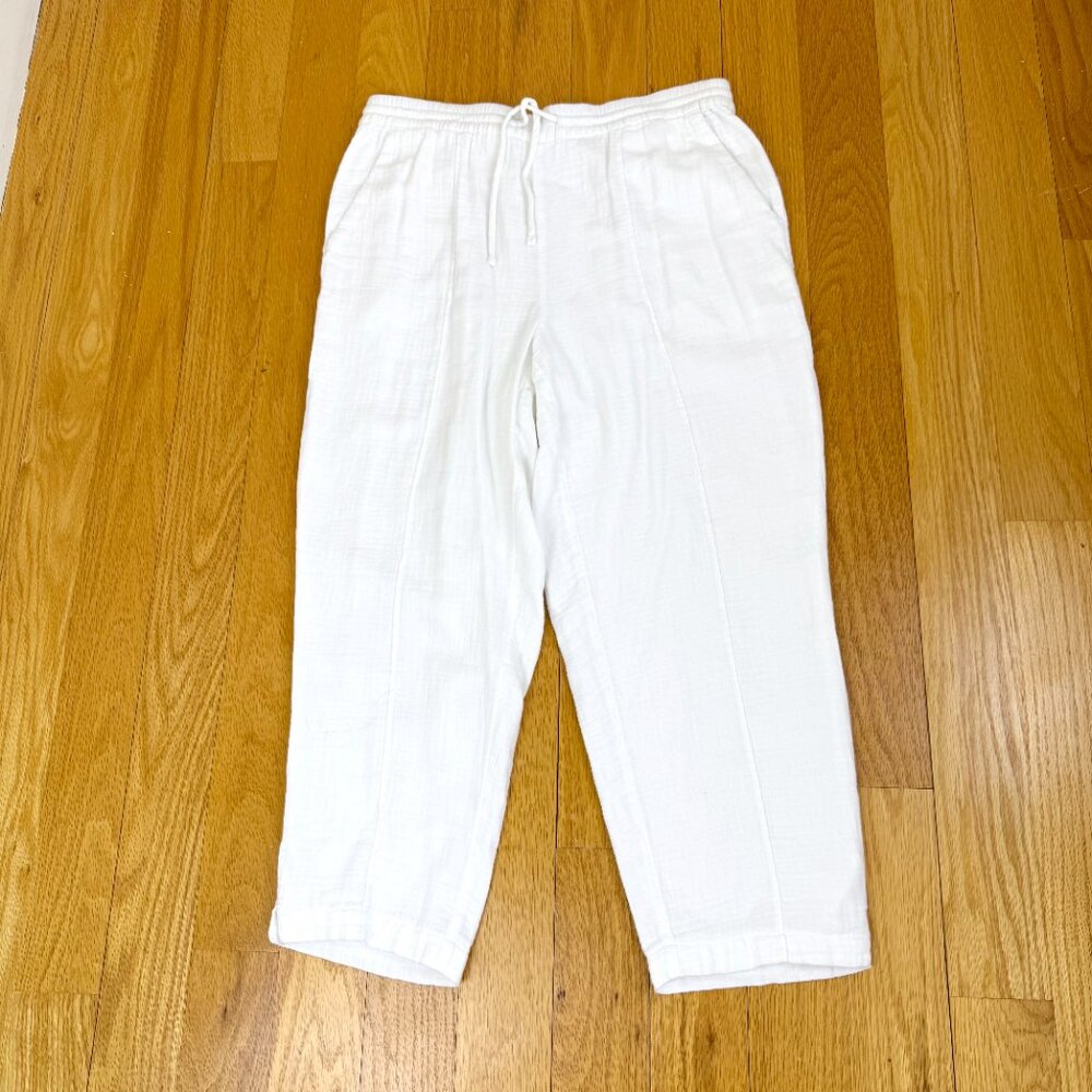 J. Crew Pants Cotton Gauze White Petite (LP) - Picture 2 of 6